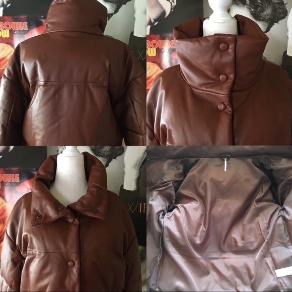 NWT Free People leather puffer jacket - Picture 7 of 8